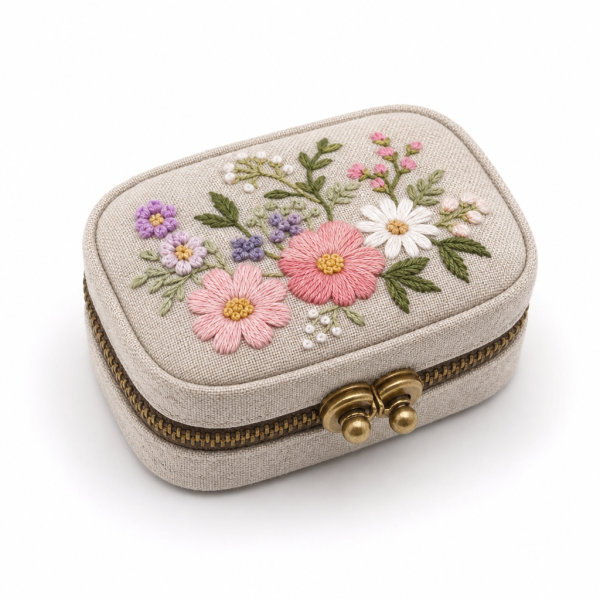Pillbox Chữ Nhật Thêu