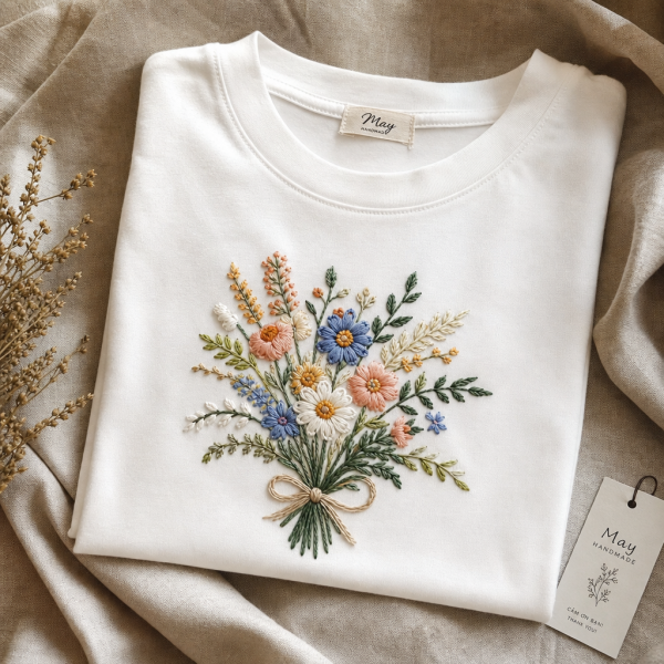 T-Shirt Thêu Tay
