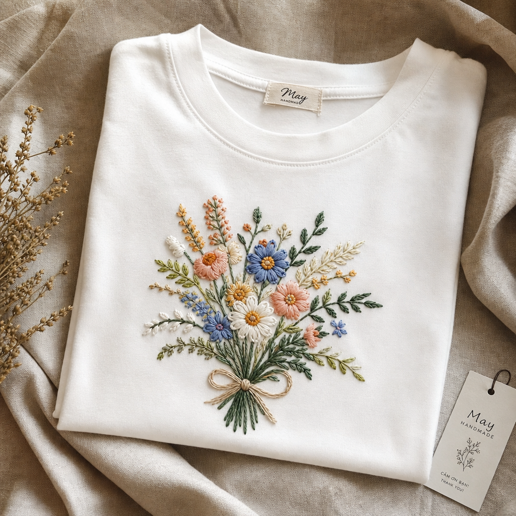 T-Shirt Thêu Tay